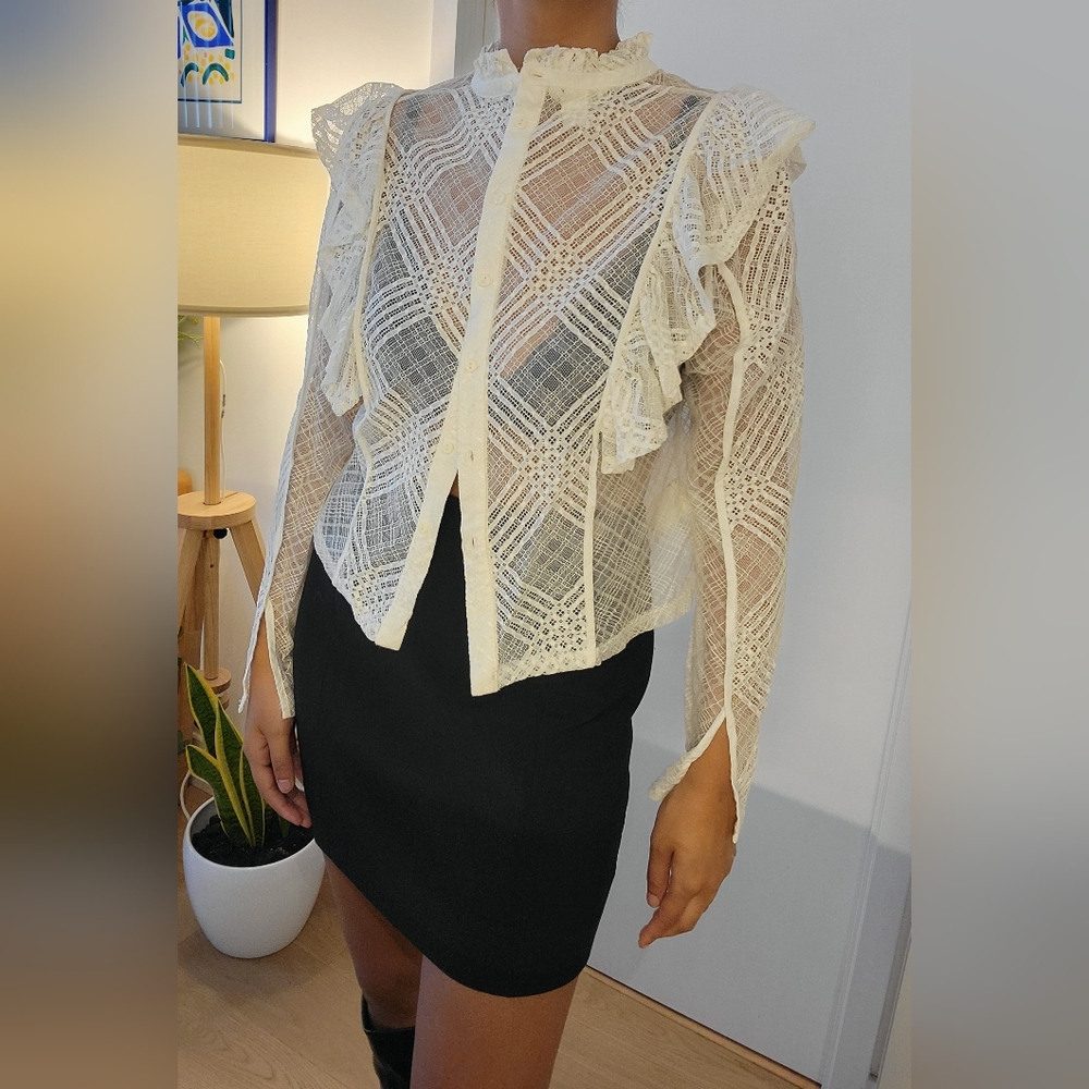 Lace Ruffle Blouse